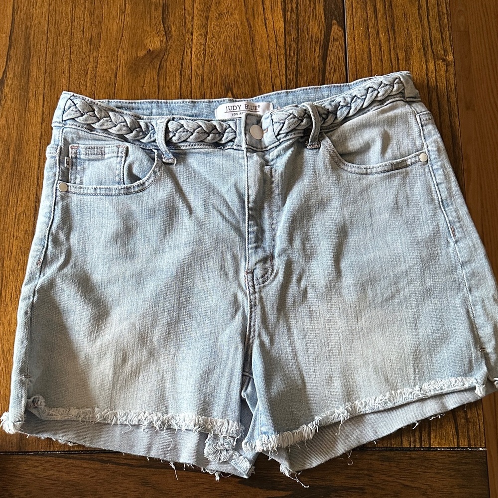 Judy Blue Braided Light Denim Shorts